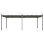 Pérgola con cubierta retráctil gris antracita 589x292x230 cm