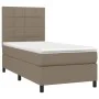 Box spring bed with mattress and LED lights taupe gray fabric 100x200 cm by vidaXL, Beds and slatted bases - Ref: Foro24-3134...
