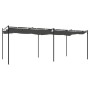 Pérgola con cubierta retráctil gris antracita 589x292x230 cm