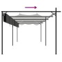Pérgola con cubierta retráctil gris antracita 589x292x230 cm