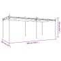 Pérgola con cubierta retráctil gris antracita 589x292x230 cm