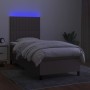 Cama box spring colchón y luces LED tela gris taupe 100x200 cm de vidaXL, Camas y somieres - Ref: Foro24-3135017, Precio: 363...