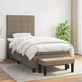 Box spring bed with taupe gray fabric mattress 100x200 cm by vidaXL, Beds and slatted bases - Ref: Foro24-3136577, Price: 406...