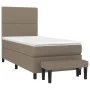 Box spring bed with taupe gray fabric mattress 100x200 cm by vidaXL, Beds and slatted bases - Ref: Foro24-3136497, Price: 387...