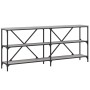 Sonoma gray engineered iron and wood console table 180x30x75cm by vidaXL, Side tables - Ref: Foro24-832856, Price: 82,21 €, D...