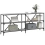 Sonoma gray engineered iron and wood console table 180x30x75cm by vidaXL, Side tables - Ref: Foro24-832856, Price: 82,21 €, D...