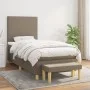 Box spring bed with taupe gray fabric mattress 100x200 cm by vidaXL, Beds and slatted bases - Ref: Foro24-3136977, Price: 391...