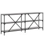 Sonoma gray engineered iron and wood console table 180x30x75cm by vidaXL, Side tables - Ref: Foro24-832856, Price: 82,21 €, D...