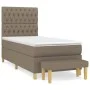 Box spring bed with taupe gray fabric mattress 100x200 cm by vidaXL, Beds and slatted bases - Ref: Foro24-3137377, Price: 410...