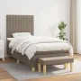 Box spring bed with taupe gray fabric mattress 100x200 cm by vidaXL, Beds and slatted bases - Ref: Foro24-3137297, Price: 378...