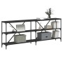 Mesa consola hierro y madera de ingeniería negro 200x30x75 cm de vidaXL, Mesas auxiliares - Ref: Foro24-832858, Precio: 99,52...