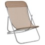 Silla de playa plegable 2 uds acero recubierto textilene taupe