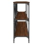 Console table iron wood engineered brown oak 200x30x75 cm by vidaXL, Side tables - Ref: Foro24-832862, Price: 88,79 €, Discou...