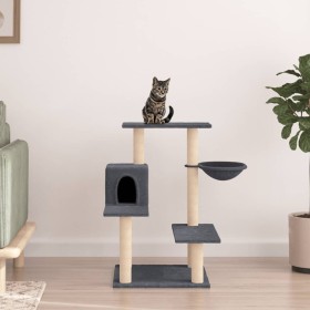 Rascador para gatos con postes de sisal gris oscuro 82,5 cm