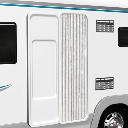 Cortina antimoscas chenilla gris claro y blanco 56x200 cm en Mosquiteras para ventanas | Comprar online en Foro24