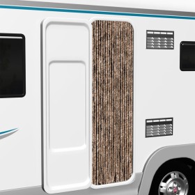 Cortina antimoscas chenilla beige y marrón oscuro 56x185 cm Cortina antimoscas chenilla beige y marrón oscuro 56x185 cm