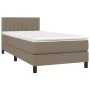 Box spring bed with mattress and LED lights taupe gray fabric 100x200 cm by vidaXL, Beds and slatted bases - Ref: Foro24-3133...