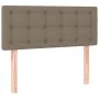 Box spring bed with mattress and LED lights taupe gray fabric 100x200 cm by vidaXL, Beds and slatted bases - Ref: Foro24-3133...