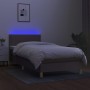 Box spring bed with LED mattress taupe gray fabric 100x200 cm by vidaXL, Beds and slatted bases - Ref: Foro24-3133617, Price:...