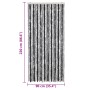 Cortina antimoscas chenilla gris y negro 90x220 cm