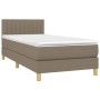 Box spring bed with LED mattress taupe gray fabric 100x200 cm by vidaXL, Beds and slatted bases - Ref: Foro24-3133857, Price:...