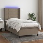 Cama box spring colchón y luces LED tela gris taupe 100x200 cm de vidaXL, Camas y somieres - Ref: Foro24-3138297, Precio: 382...