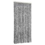 Cortina antimoscas chenilla gris negro y blanco 90x220 cm