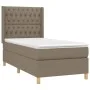 Box spring bed with mattress and LED lights taupe gray fabric 100x200 cm by vidaXL, Beds and slatted bases - Ref: Foro24-3139...