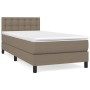 Box spring bed with taupe gray fabric mattress 100x200 cm by vidaXL, Beds and slatted bases - Ref: Foro24-3140357, Price: 330...