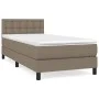 Box spring bed with taupe gray fabric mattress 100x200 cm by vidaXL, Beds and slatted bases - Ref: Foro24-3140357, Price: 331...