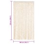 Cortina antimoscas chenilla beige y blanco 100x230 cm