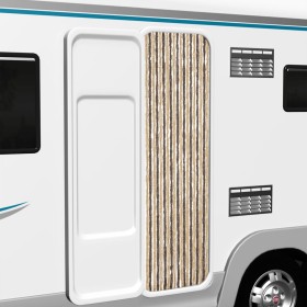 Cortina antimoscas chenilla marrón oscuro y beige 56x200 cm