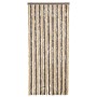 Cortina antimoscas chenilla marrón oscuro y beige 56x200 cm