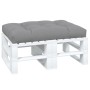 Cojín para sofá de palets de tela gris 120x80x12 cm