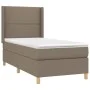 Box spring bed with mattress and LED lights taupe gray fabric 100x200 cm by vidaXL, Beds and slatted bases - Ref: Foro24-3138...