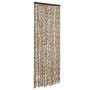 Cortina antimoscas chenilla beige y marrón 90x200 cm