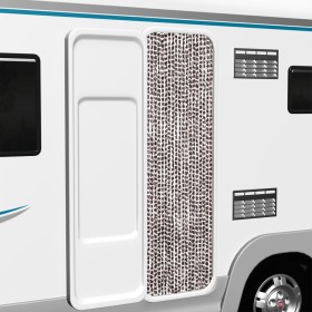 Cortina antimoscas chenilla marrón y blanco 56x200 cm