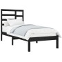 Black single solid wood bed frame 75x190 cm by vidaXL, Beds and slatted bases - Ref: Foro24-3105759, Price: 116,54 €, Discoun...