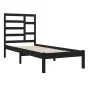 Schwarzer Einzelbettrahmen aus Massivholz, 75 x 190 cm von vidaXL, Betten und Lattenroste - Ref: Foro24-3105759, Preis: 118,3...