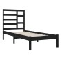 Schwarzer Einzelbettrahmen aus Massivholz, 75 x 190 cm von vidaXL, Betten und Lattenroste - Ref: Foro24-3105759, Preis: 116,5...
