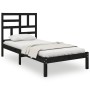 Black single solid wood bed frame 75x190 cm by vidaXL, Beds and slatted bases - Ref: Foro24-3105914, Price: 115,13 €, Discoun...