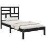 Black single solid wood bed frame 75x190 cm by vidaXL, Beds and slatted bases - Ref: Foro24-3105914, Price: 115,13 €, Discoun...