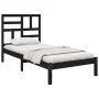 Black single solid wood bed frame 75x190 cm by vidaXL, Beds and slatted bases - Ref: Foro24-3105914, Price: 116,95 €, Discoun...