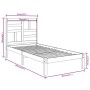Schwarzer Einzelbettrahmen aus Massivholz, 75 x 190 cm von vidaXL, Betten und Lattenroste - Ref: Foro24-3105914, Preis: 115,1...