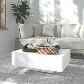 Mesa de centro madera contrachapada blanco 85x55x31 cm