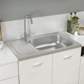 Silbernes Abtropfbecken 800x500x155 mm aus Edelstahl von vidaXL, Sinkt - Ref: Foro24-147232, Preis: 118,86 €, Rabatt: %