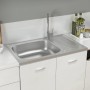Silver drainer sink 800x500x155 mm stainless steel by vidaXL, Sinks - Ref: Foro24-147232, Price: 127,38 €, Discount: %