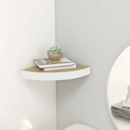 MDF oak and brown wall corner shelf 25x25x3.8 cm by vidaXL, Shelves and shelves - Ref: Foro24-326630, Price: 16,84 €, Discoun...