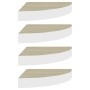 Wand-Eckregal 4 Stück MDF Eiche und weiß 25x25x3,8 cm von vidaXL, Regale und Regale - Ref: Foro24-326632, Preis: 41,52 €, Rab...