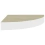 Corner wall shelf 4 units MDF oak and white 25x25x3.8 cm by vidaXL, Shelves and shelves - Ref: Foro24-326632, Price: 40,79 €,...